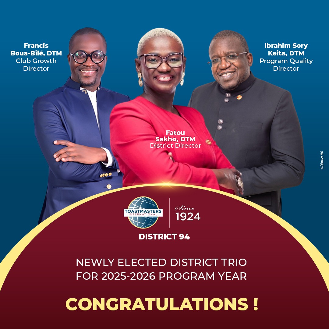 Félicitations au nouveau Trio élu du District 94