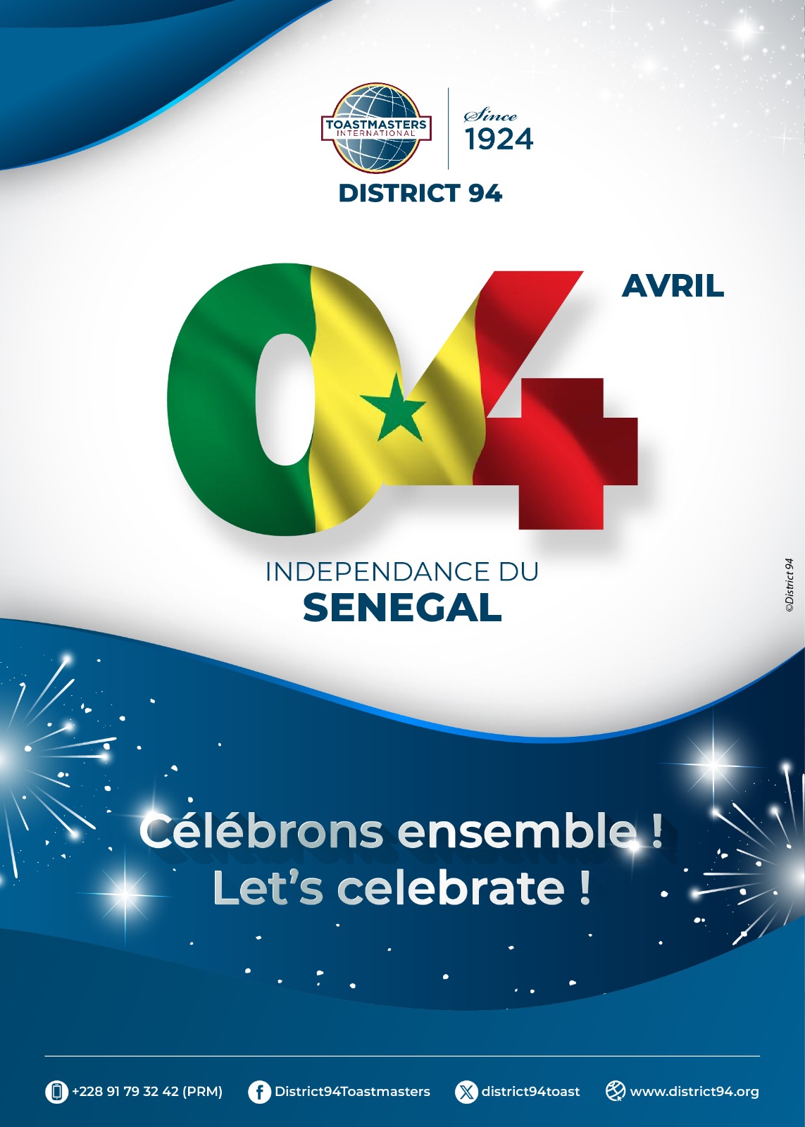 Bonne fête nationale aux toastmasters du Sénégal